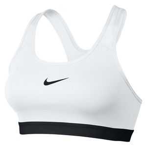 white nike sports bra